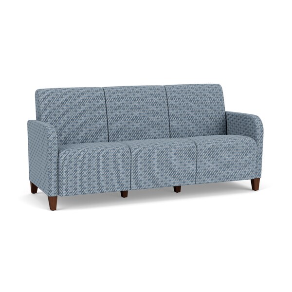 Lesro Siena Lounge Reception 3 Seat Tandem Seating No Center Arms, Walnut, RS Rain Song Upholstery SN3101 - main